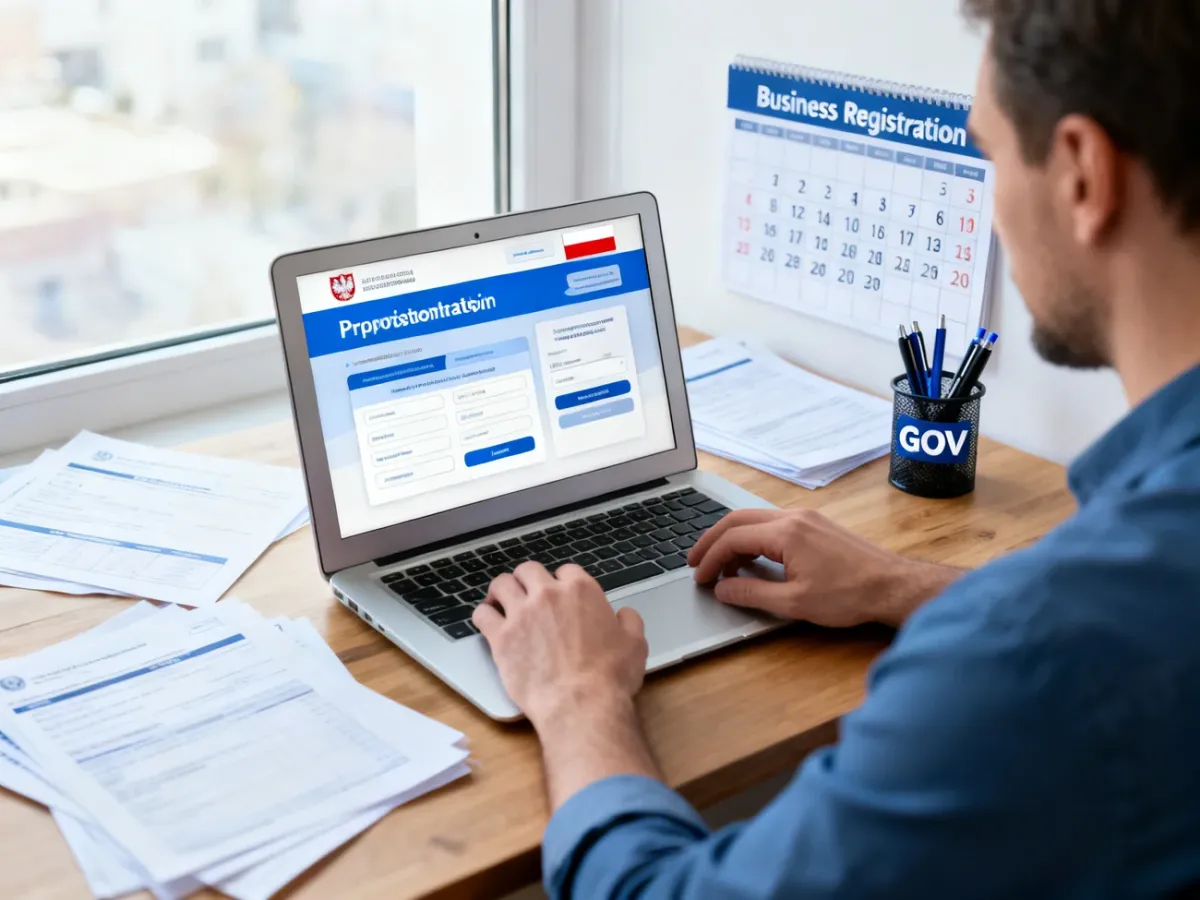 Przedsiębiorca obsługujący rejestrację jednoosobowej działalności gospodarczej online