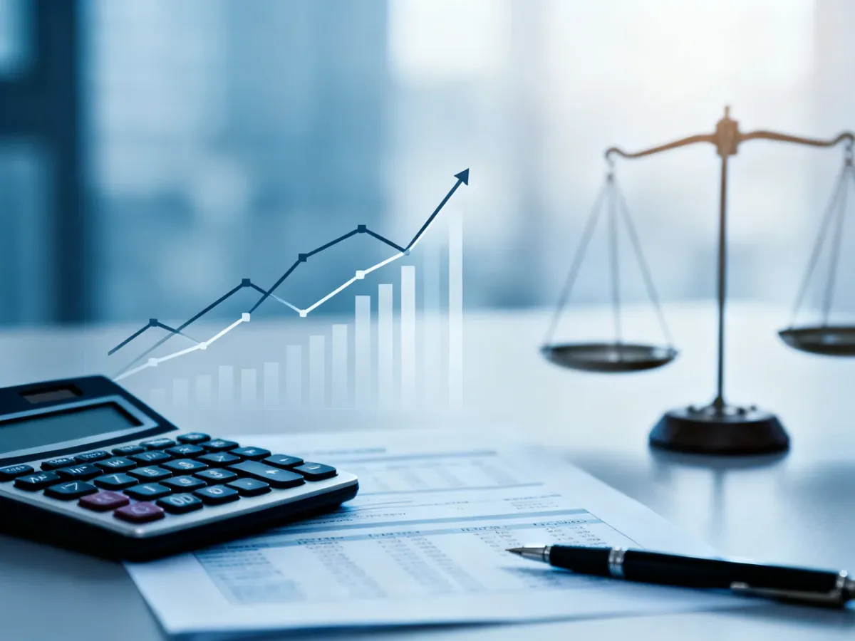 Dokumenty finansowe i kalkulator symbolizujące obliczanie dźwigni finansowej